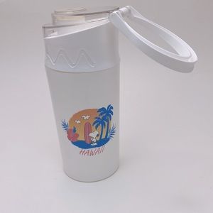 Snoopy Hawaii plastic travel bottle NWT Snoopy surfboard printed design
